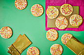 Colourful rangoli cookies