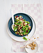 Fitness salad with beetroot, feta and walnuts