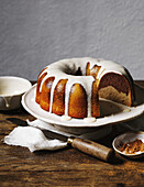 Marbled sour cream bundt cake with spices