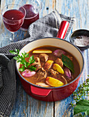 Pork goulash with cider and apples