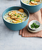 Creamy potato and leek soup from the slow cooker