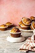 Apple muffins with icing sugar