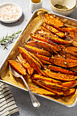 Baked sweet potato wedges with spices