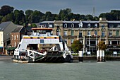 France,Seine-Maritime,Pays de Caux,Norman Seine River Meanders Regional Nature Park,the ferry crossing the Seine at Duclair