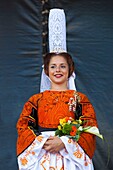 France,Finistere,Gorse Flower Festival 2015 in Pont Aven,Queen of the Embroiderers of Pont l'Abbé