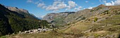 France,Hautes Alpes,The massive Grave of Oisans,panorama of villar d'Arene and the plateau of Emparis