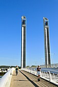 France,Gironde,Bordeaux,area listed as World Heritage by UNESCO,Chaban Delmas bridge designed by architects Charles Lavigne,Thomas Lavigne and Christophe Cheron