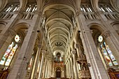 Frankreich,Meurthe et Moselle,Nancy,Basilika Notre Dame de Lourdes (1933) vom Architekten Jules Criqui,das Kirchenschiff und die Orgel