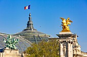 France,Paris,area listed as World Heritage by UNESCO,the Alexandre III Bridge and the Grand Palais