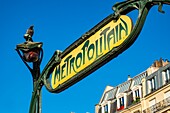 France,Paris,Place de Clichy,metro access by Hector Guimard