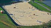 France,Rhone,Le Beaujolais,Montmelas Saint Sorlin,equestrian installation (aerial view)