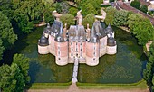 France,Loiret,Chateau Renard,castle of the Motte (aerial view)