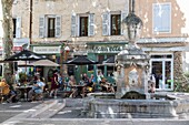 France,Var,Green Provence,Cotignac,the fountain of the Four Seasons of 1810 on Cours Gambetta