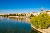 France,Paris,the statue of liberty,the Seine banks of the 16th arrondissement