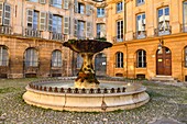 France,Bouches du Rhone,Aix en Provence,fountain of the Place Albertas