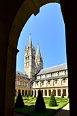 France,Calvados,Caen,the Abbaye aux Hommes (Men Abbey),cloister and Saint Etienne abbey church