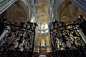 France,Seine Maritime,Rouen,Church of Saint Ouen (12th'x2013;15th century),the choir is closed by grilles forged in 1740/1749 by Nicolas Flambart