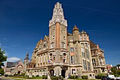 France,Pas de Calais,Le Touquet Paris-Plage,City Hall and Church of Saint Joan of Arc in the background