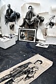 Frankreich,Ivry sur Seine,der Künstler Ernest Pignon-Ernest in seinem Atelier