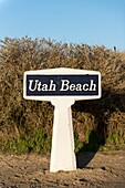 France,Manche,Cotentin,Utah Beach,sign post