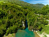 Frankreich,Pyrenees Atlantiques,Baskenland,Haute Soule Tal,Kakouetta Schlucht (Luftaufnahme)
