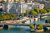 Frankreich,Paris,Die Seine und das 16. Arrondissement (Luftaufnahme)