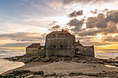 France,Pas de Calais,Opal Coast,Ambleteuse,Twilight and sunset,view on Fort Vauban