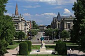 France,Bas Rhin,Strasbourg,Perspective on Liberty Avenue seen from the Palais du Rhin (former Kaiserspalast) 1,Place de la Republique