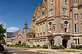 France,Pas de Calais,Le Touquet Paris-Plage,City Hall and Church of Saint Joan of Arc in the background