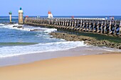 France,Landes,Capbreton,seaside resort with its pier on the Atlantic coast