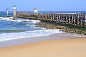 Frankreich,Landes,Capbreton,Badeort mit Pier an der Atlantikküste