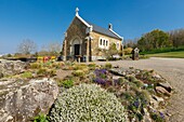 France,Meurthe et Moselle,Villers les Nancy,Sainte Valerie chapel and the Alpinum in Jean Marie Pelt botanical garden overlooking the town of Nancy