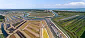 France,Charente-Maritime,Oleron island,salt marsh between Saint-Pierre d'Oléron and Boyardville (aerial view)