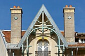 France,Meurthe et Moselle,Nancy,facade of a house in Art Nouveau style in Laxou street