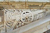 France,Gironde,Verdon sur Mer,rocky plateau of Cordouan,lighthouse of Cordouan,listed as Monument Historique,masonry detail