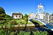 Frankreich,Somme,Amiens,die Hortillonnages sind alte Sümpfe, die aufgefüllt wurden, um ein Mosaik von schwimmenden Gärten zu schaffen, die von Kanälen umgeben sind