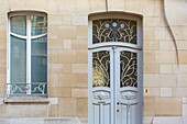 France,Meurthe et Moselle,Nancy,detail of a façade in Art Nouveau style in Begonias street