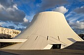 France,Seine Maritime,Le Havre,Downtown rebuilt by Auguste Perret listed as World Heritage by UNESCO,the cultural center called Volcano created by Oscar Niemeyer