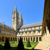 France,Calvados,Caen,the Abbaye aux Hommes (Men Abbey),cloister and Saint Etienne abbey church
