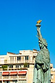 France,Paris,the statue of liberty,the Seine banks of the 16th arrondissement