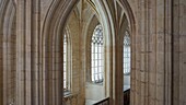 France,Ain,Bourg en Bresse,Royal Monastery of Brou restored in 2018,church of Saint Nicolas de Tolentino,masterpiece of flamboyant Gothic,the large nave hosts cultural shows