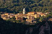 France,Corse du Sud,Gulf of Porto,listed as World Heritage by UNESCO,Piana,labeled the Most Beautiful Villages of France