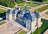 France,Seine et Marne,Maincy,the castle and the gardens of Vaux le Vicomte (aerial view)