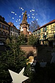 Frankreich,Haut Rhin,Ribeauville,Route des Vins d'Alsace,Weihnachtsschmuck