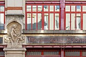 France,Meurthe et Moselle,Nancy,facade of Imprimerie Royer in Art Nouveau style by architect of the Ecole de Nancy (school of Nancy) Lucien Weissenburger in 1899-1900 ocated in Salpetriere street today offices and flats