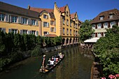 France,Haut Rhin,Colmar,Little Venice in Colmar,view of the Lauch (river)