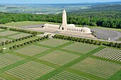 France,Meuse,Douaumont,the national necropolis and the ossuary (aerial view)