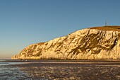 France,Pas de Calais,Opal Coast,Great Site of the two Caps,Escalles,Cap Blanc nez,the beach of Escalles and the cliffs of Cap Blanc Nez