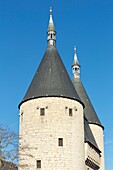 Frankreich,Meurthe et Moselle,Nancy,das im Mittelalter erbaute Craffe-Tor aus dem 14. Jahrhundert von der Grande rue aus