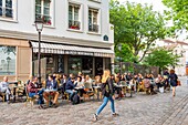 France,Paris,Montmartre district,Petit Montmartre cafe,Place des Abbesses